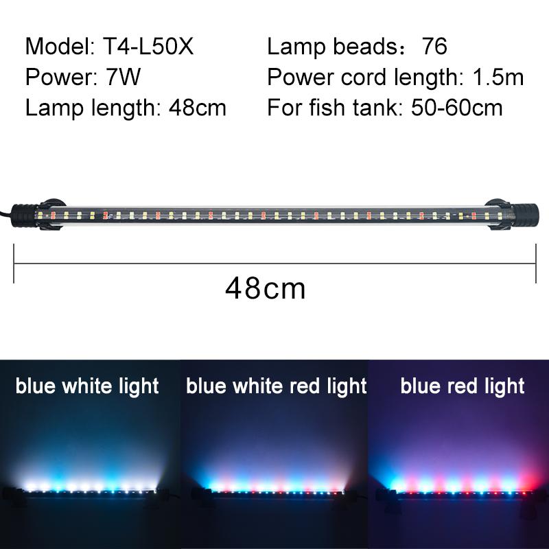 Aquarium Light LED Waterproof Fish Tank Light Underwater Fish Lamp Aquariums Decor Lighting Plant Grow Lamp 18-58CM 220-240V