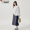 Woodpecker Women's 100% Cotton Basic Round Neck Long Sleeve T-Shirt