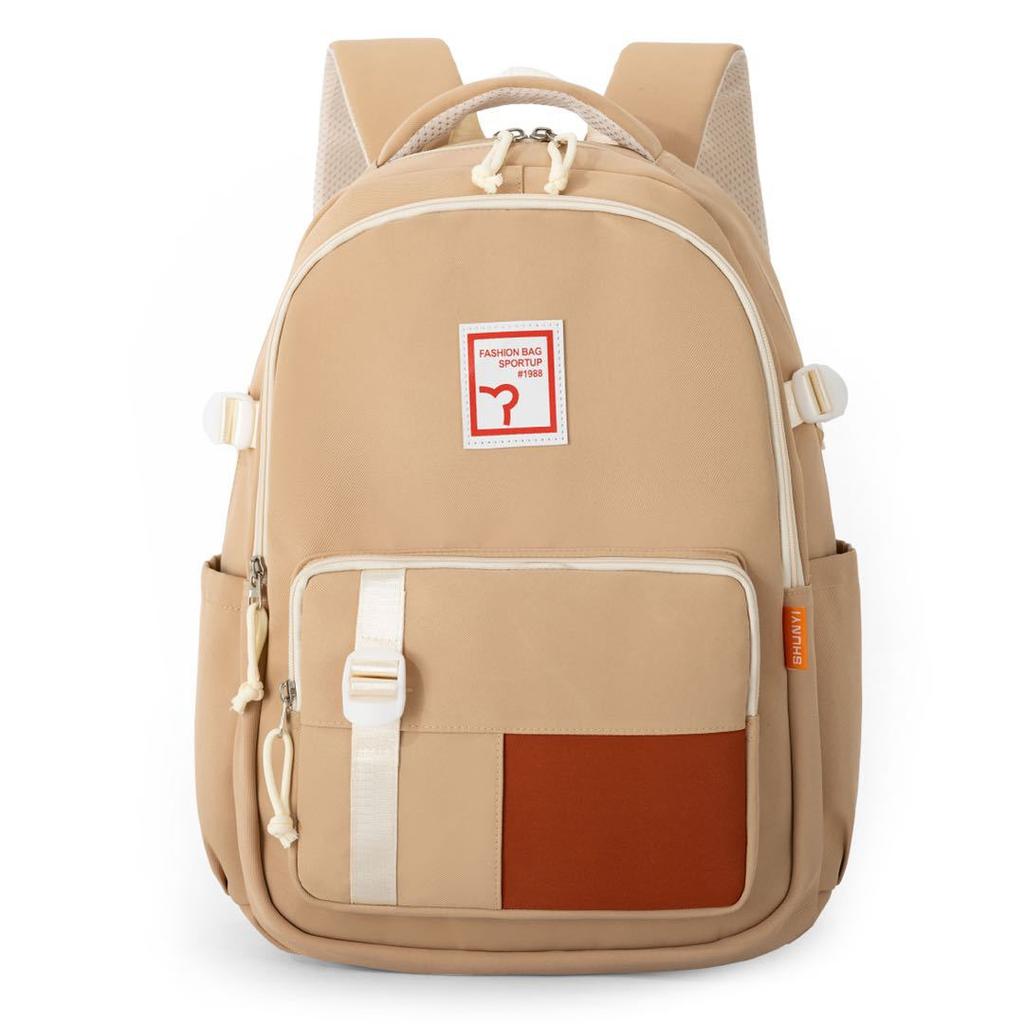 Schoolbag schoolbag girls junior high school high school students large capacity 1011 new backpack Japanese solid color soft girl backpack