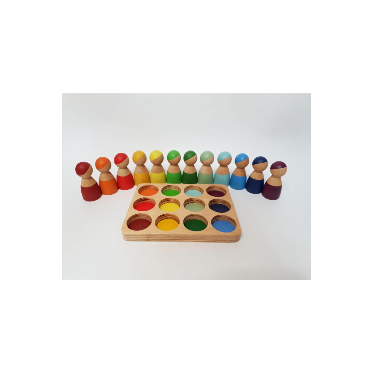 

12 человеческих фигурок Waldorf Rainbow, специально для детей 1 года
