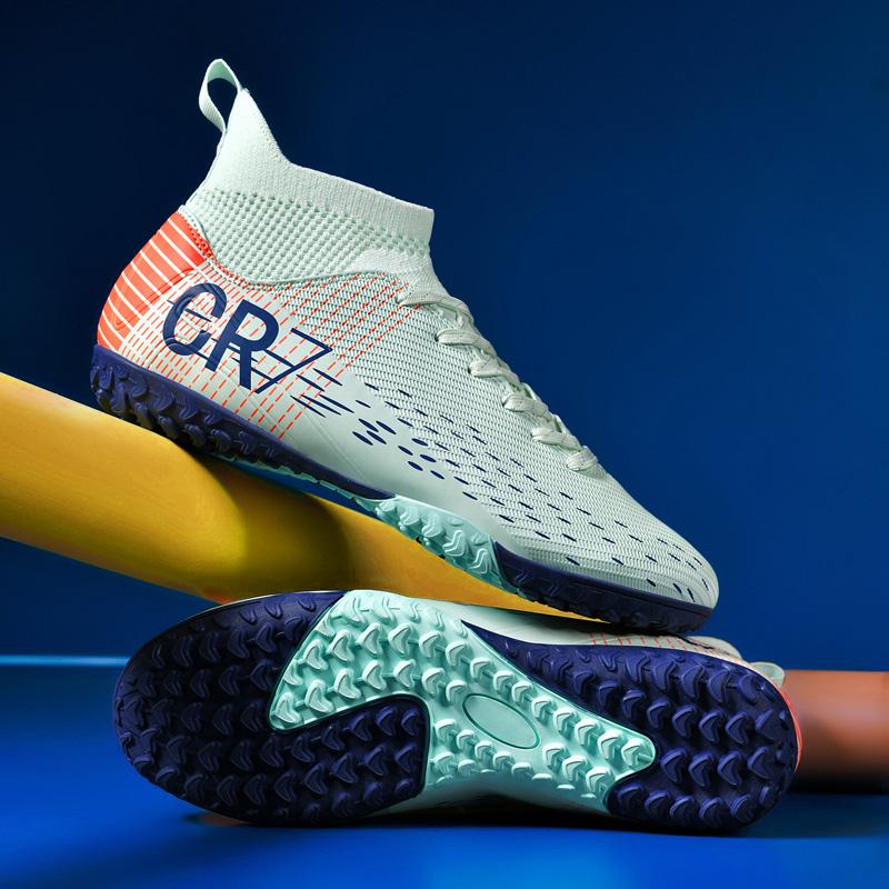 Hohe Fußballschuhe Herren Sommer Trainings- und Wettkampfschuhe Gummisohle Sportschuhe und Tasche Zubehör