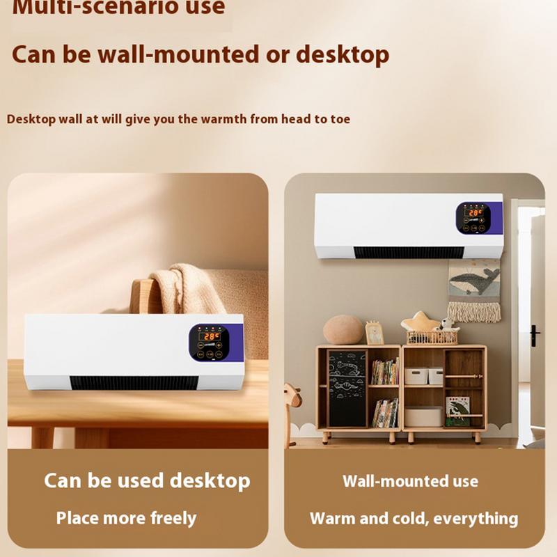 Malý nástěnný ventilátor USA/EU s funkcí topení Přenosný tichý ventilátor Montáž na stěnu Dvouúčelový ventilátor 3 rychlosti nastavitelné Pro obývací pokoj ložnici