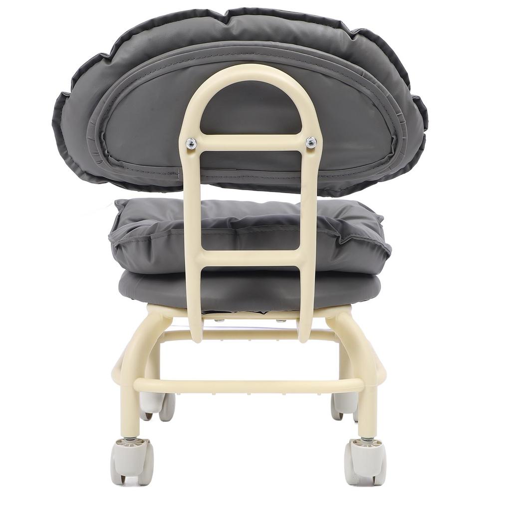 Gray Swivel Stool Portable Miniature Rolling Chair 360 Degree Swivel Rolling Stool with Wheels and