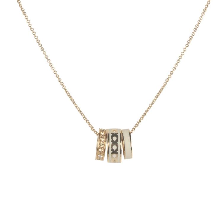 

Coach Engraved Enamel Brass Crystal Necklace Women necklace Gold 408103GLD100 Basic Packaging-Box Not Included,F,Gold