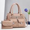 Simple Style Large Capacity Pu Tote Bag With Inner Pockets For Women