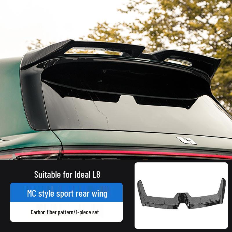 Upgrade Li Auto L6/L7/L8/L9 with Black Warrior MC sports rear and top wing kit, no drilling needed.