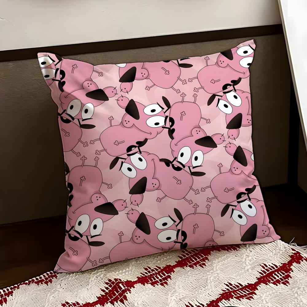 CCourage the CCowardly Dog Cushion Cover Reversible Soft Durable Pillow Cover Home Car MultiScene Use for Daily Comfort