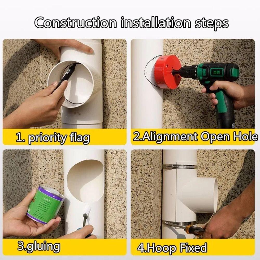 PVC Pipe Joint Open Tee Drain Pipe Adapter New Plumbing Accessories  Outdoor