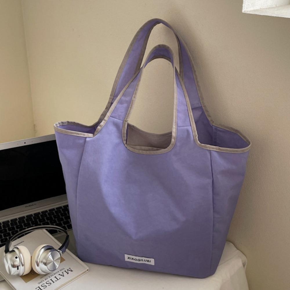 

Cloth Foldable Shopping Bag Lightweight Eco Friendly Storage Bag Nylon Shoulder Bag Office Worker Style2