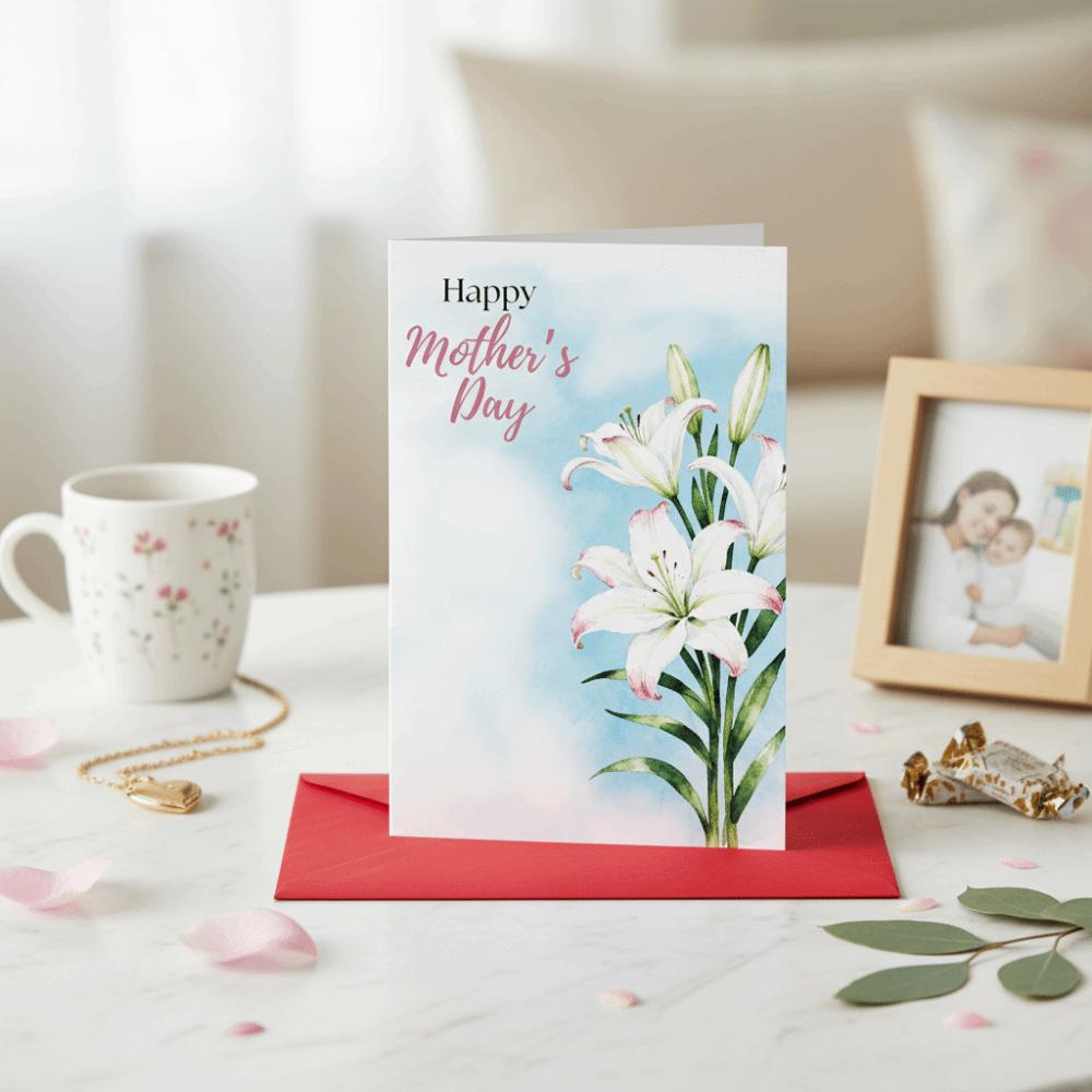 10Pcs/Set Folding Mother's Day Greeting Card Elegant Holiday Card Thank You Card Invitations Cards