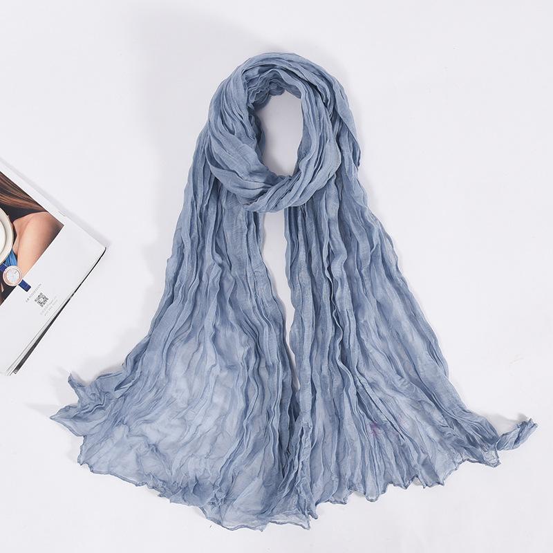 90x180cm Candy Color Wrinkle Women Scarf Vintage Fashion Retro Long Scarf Female