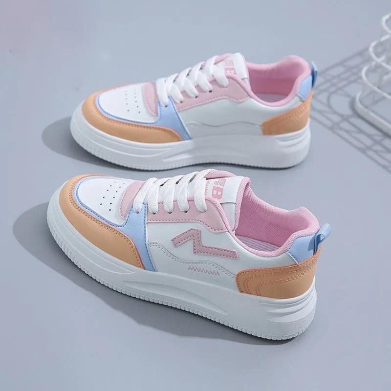 Fashion Casual Board Shoes Autumn New Color Matching Lace-up Women's Shoes Campus Students Wear Sports Shoes