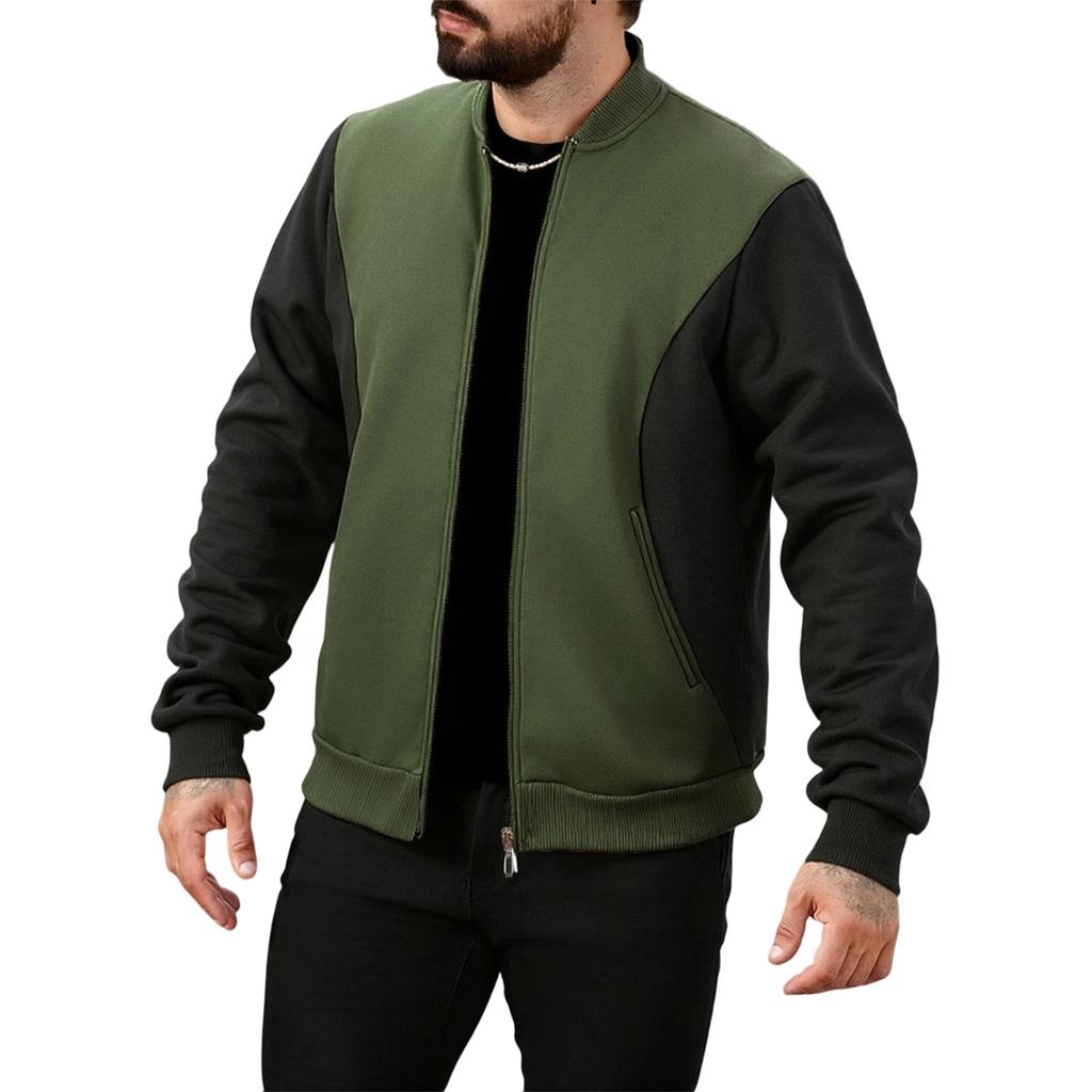 Pull zippé pour homme à col montant et sweat à manches longues