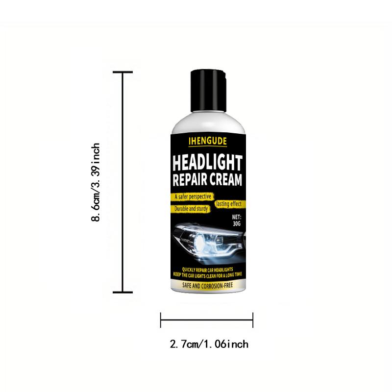 Professional Headlight Repair Agent - Improves Yellowing, Oxidation, and Fogging - Polishing Agent for Lenses, Creating Clearer and Brighter Head