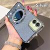 KEYSION Luxury Glitter Jewelled Magnetic Phone Case for Samsung Galaxy A07 A06 A05 A04 Makeup Mirror Stand Shockproof Back Cover