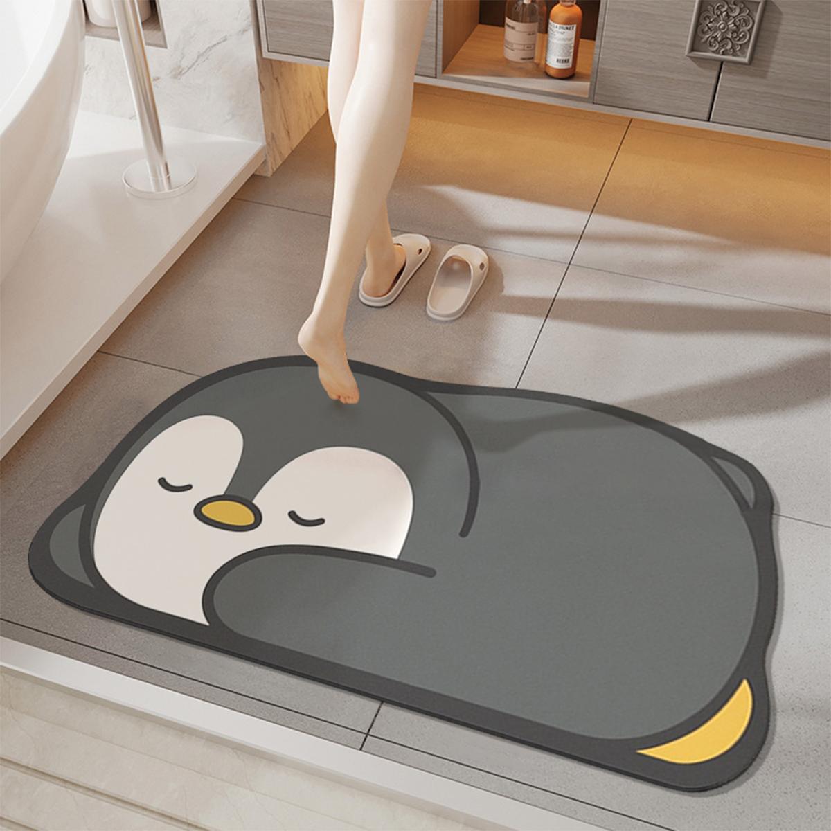 

Впитывающий коврик для ванной комнаты с рисунком животных, диатомовая грязь, нескользящий коврик для туалета, износостойкий быстросохнущий коврик для входа на крыльцо 400MMx600MM