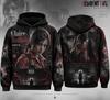 Claire Redfield Resident Evil 3D pilna apdruka hūdijs ar divpusēju spēles portreta grafiku, unisex sieviešu ielu apģērbs, ikdienas sporta krekls