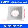 10Pcs M3-M20 Square Flat Washer Square Design Square Gasket  for Construction Machinery