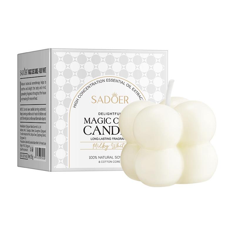 

Ароматерапевтические свечи в виде кубика Рубика Праздничная вечеринка Красочные свечи на день рождения белый