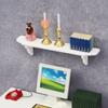 White Wood Wall Mounted Shelf For 1/12 Dollhouses Furniture Easy Assembly Decorative Storage Unit for Scene Displaying