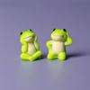 6pcs Cartoon Style Mini Frog Ornament Desktop Sized Desktop Frog Accessory  Micro Landscape