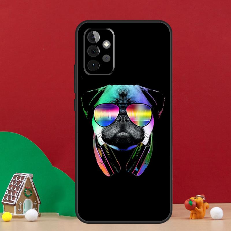 Funny Cartoon Pug Case For Samsung Galaxy A54 A06 A16 A26 A36 A56 A53 A32 A52 A33 A13 A55 A35 A15 A14 A34 A17