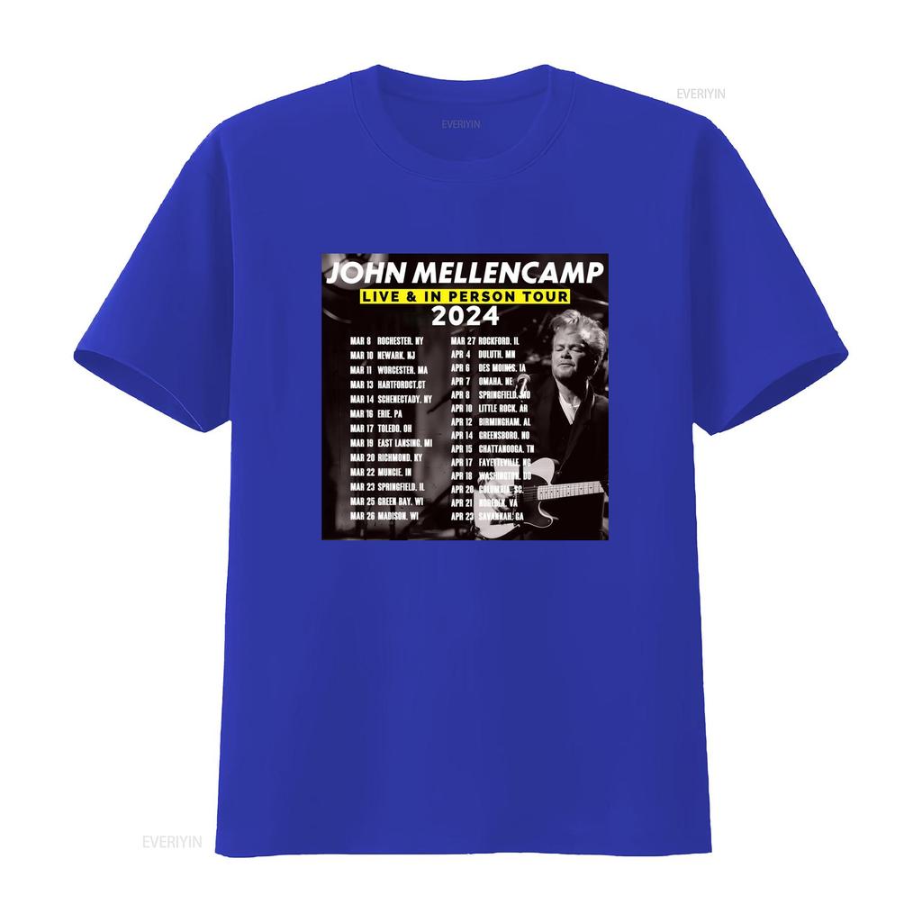 2024 John Mellencamp Live In Person Tour T Shirt 100 Cotton For Fans Music Lover Vintage Washed Breathable Designer Clothes