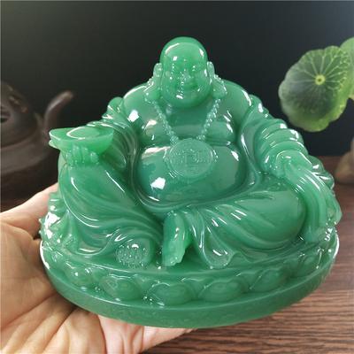 Chińska Statua Śmiejącego się Buddy Feng Shui Sztuczny Kamień Jadeitowy Ozdoby Duża Rzeźba Buddy Maitrei Figurki Dekoracja Domu