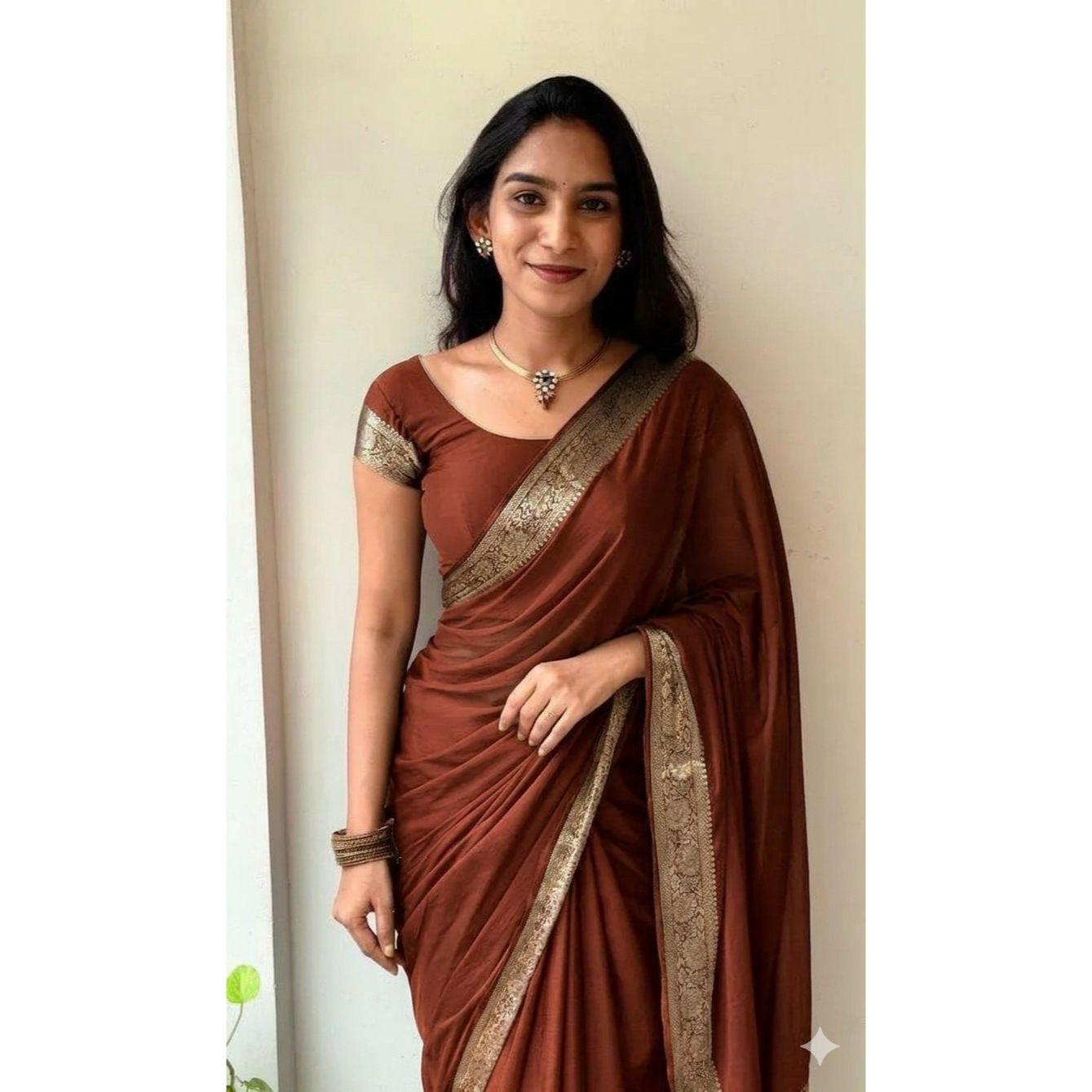 New Launch Elegant Vichitra Silk Saree