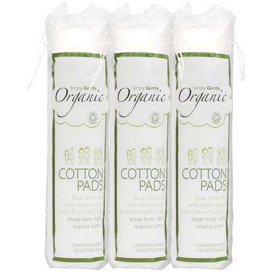 [Simply Gentle] Organic Cotton Pads 3 Pieces 1 Set (100 Pieces)