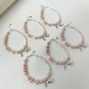 Pink Freshwater Pearl Broken Silver Beaded Bracelets 925 Sterling Silver Charm Heart Shape Women Bracelets Fine Jewelry
