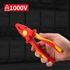 Solid Insulated Plastic Pliers 1000V High Voltage Resistant Non-slip Handle Insulated Wire Pliers Needle-nose Pliers