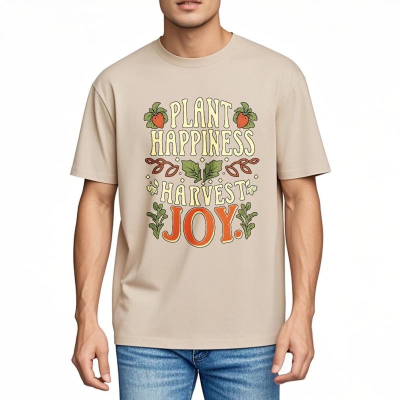 Tshirts for Unisex Printed Unisex Round Neck tshirt Fashion Plant Happiness Harvest Joy Stylish For him Tshirt Trendy Tshirt