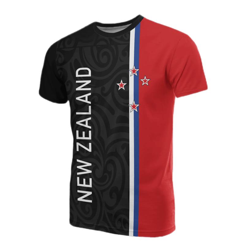 New Zealand Flag Map Graphic T Shirts Silver Fern National Emblem