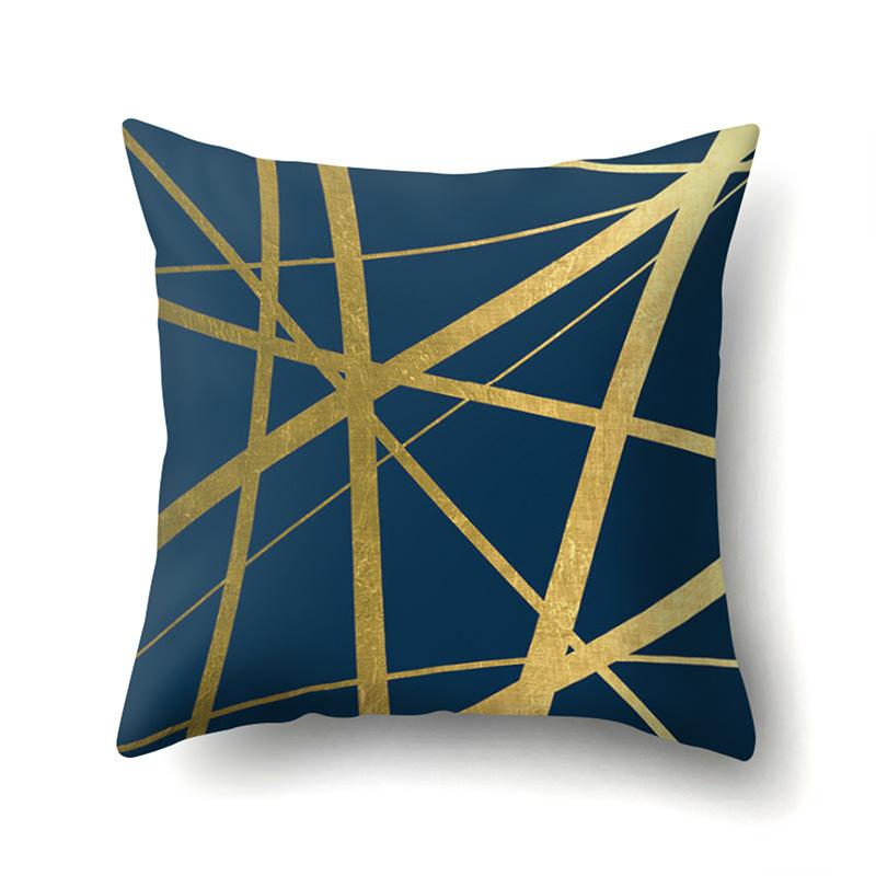 Nordic Style Ins Marble Polyester Pillowcase Car Decoration Home Printed Waist Cushion Pillowcase