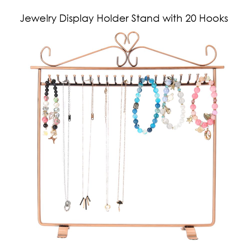 Schmuckaufsteller Halskette Armband Ohrringe Organizer Ständer mit 20 Haken