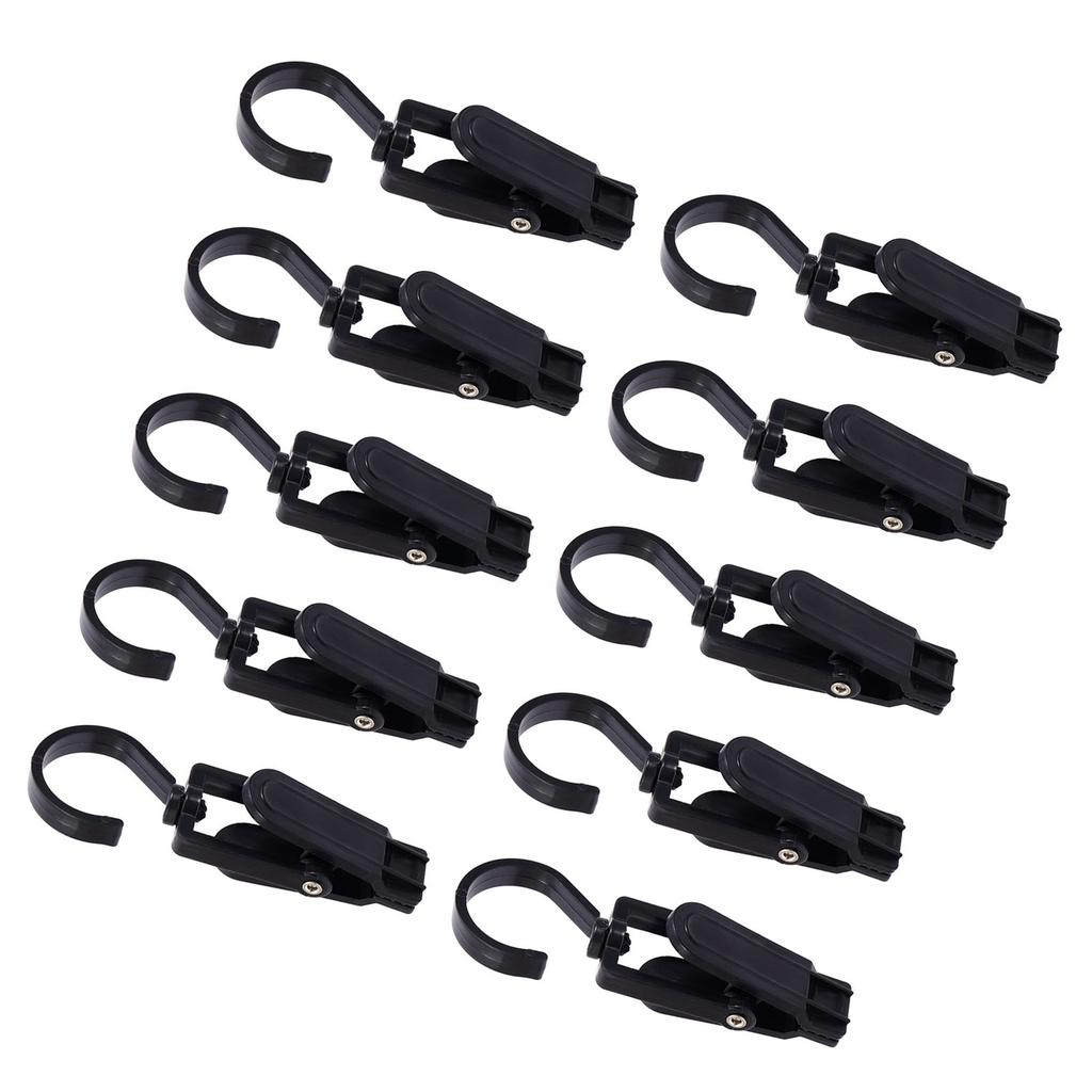 10pcs Clothes Hook Clips Multi Purpose Strong Load Bearing Rotatable Plastic Hat Hanging Clips for Socks Curtains