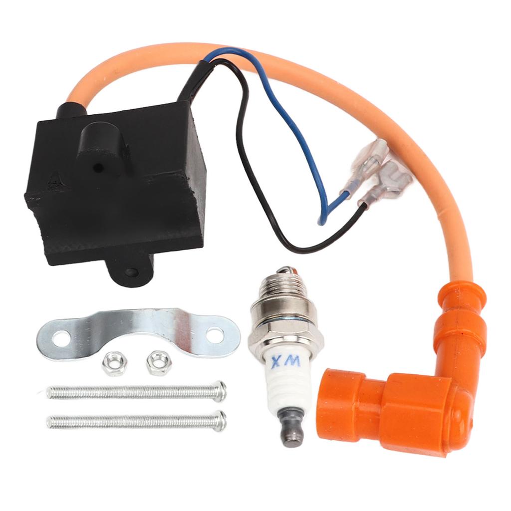 CDI Ignition Coil with Spark Plug Replacement for 49cc 50cc 60cc 66cc 70cc 80cc 2 Stroke Engine Motorized Bicycle