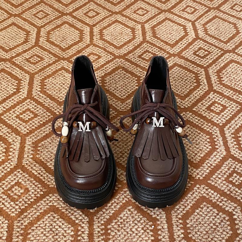 Fashion Platform Heightened Tassel Loafers for Women 2025 New British Style Fashion Comfortable Versatile Single Shoes