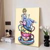 Disney Diamond Painting Cinderella Teacup Stacking Creative Illustration Cartoon Diamond Painting Full Diamond Cross-Stitch DIY Gift Home Decoration