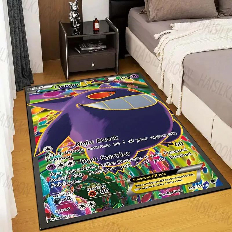 15 Sizes Gengar Pokémon Cards Print Rug Living Room Bedroom Carpet Mat Sofa Doormat Floor Rug Gift for Family Friend Potdemiel