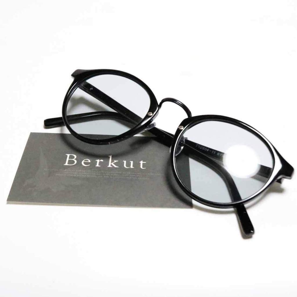 x Light Gray Fashion Glasses Clear Colored UV Popular [Berkuto] Black/Black (Non-prescription) Stylish, Round, Lenses, Lenses, Small/Large Sizes,