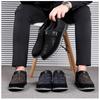Affärsmän Läderskor för Män Nya Komforttrend Platta Arbetsskor Casual Mockasiner Sneakers Slip on Stor Storlek Herrtofflor