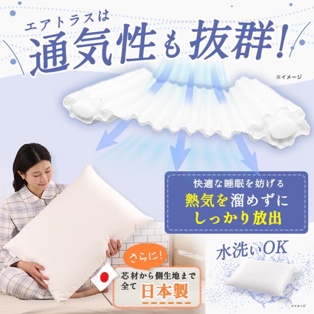 New Body Tuning Pillow, Air Truss Pro, Made in Japan, Supervised by a Chiropractor and Trainer, Antibacterial, Odor-Resistant, Breathable, Washable