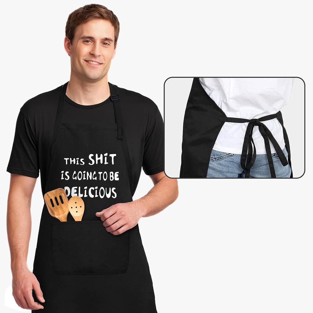 Aprons for Men, Mens Apron, Funny Aprons for Men, Husband Birthday Gift, Perfect for Kitchen Cooking, BBQ, Baking, Gifts for Husband, Father's Day