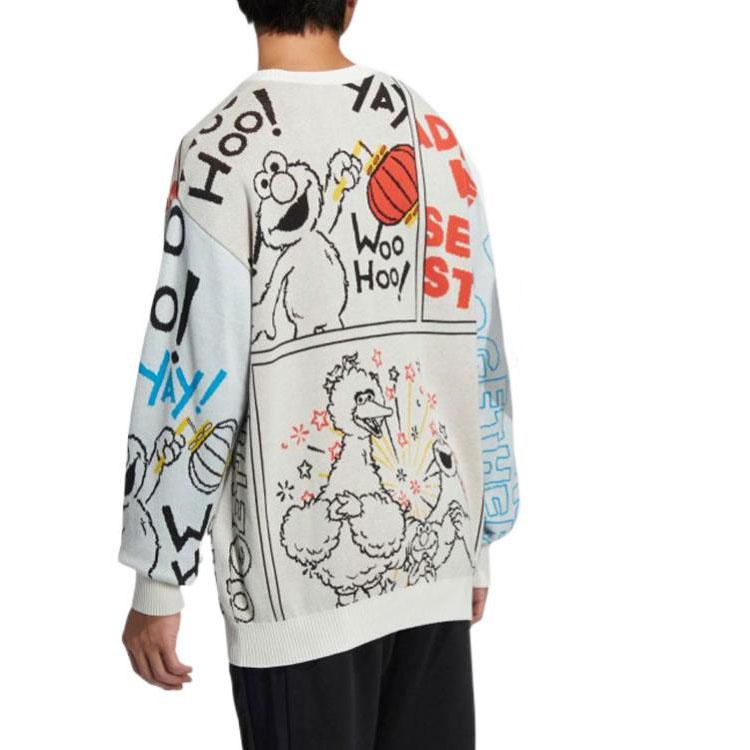 adidas X SESAME STREET Crossover Cartoon Alphabet Full Print Round Neck Knitwear HD7294