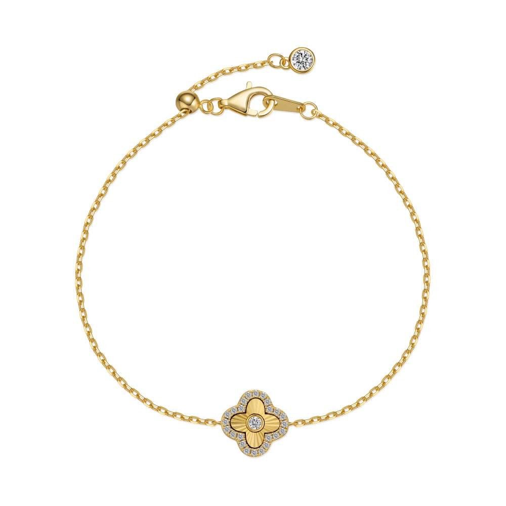 S925 Sterling Silver Four-Leaf Clover Jewelry Set: Sparkling Ring, Bracelet, Earrings, and Necklace for Women 925 Sterling Silver