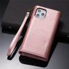 Envelope Zipper Crossbody Lanyard Wallet Case For iPhone 16 15 14 Plus 13 12 11 Pro Max XS XR 7 8 Cards Holder Hand Cover