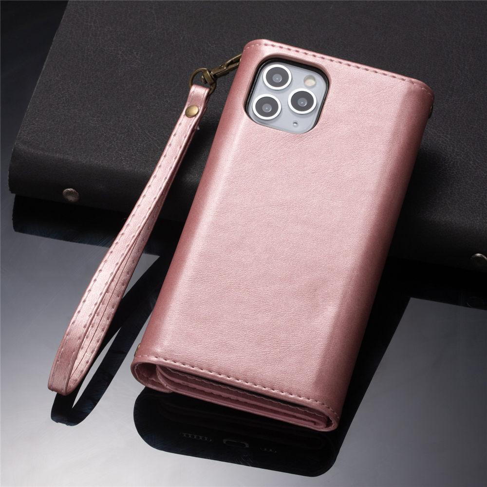 Envelope Zipper Crossbody Lanyard Wallet Case For iPhone 16 15 14 Plus 13 12 11 Pro Max XS XR 7 8 Cards Holder Hand Cover