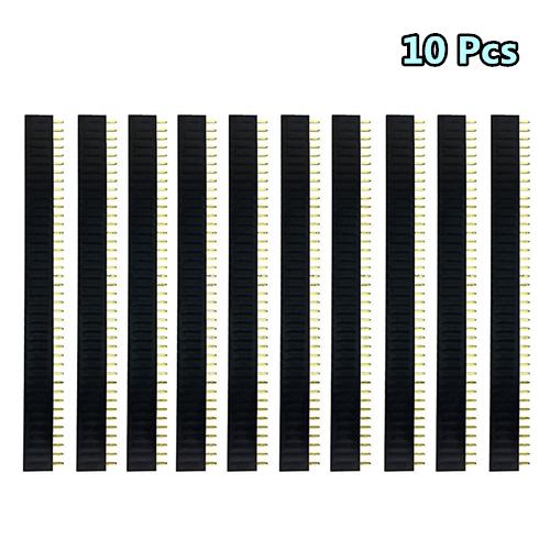 40 Pin 1x40 Single Row Male and Female 2.54 Breakable Pin Header PCB JST Connector Strip for Arduino Black